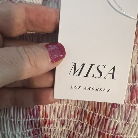 MISA Los Angeles Dress Coquette Revolve Dina In Abstract Rose M Romantic NWT - Picture 9 of 10